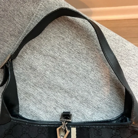 Gucci jackie sherry line GG canvas leather hang shoulder bag - Picture 8 of 13